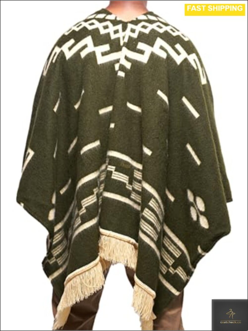 Alpaca Wool Poncho Western Style Handmade in Ecuador Thick Warm Soft